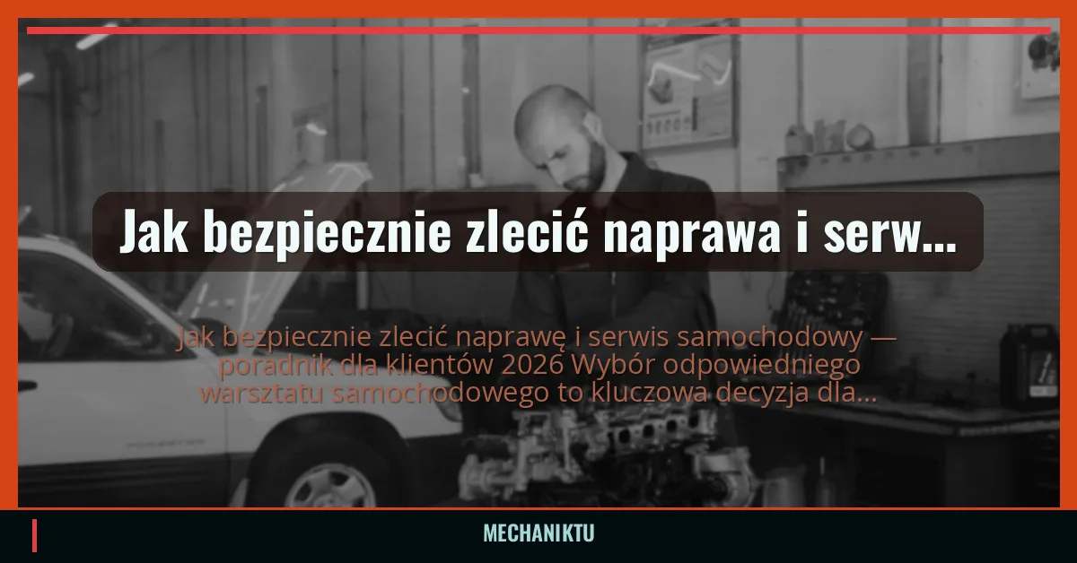 Jak bezpiecznie zlecić naprawa i serwis samochodowy — poradnik dla klientów 2026