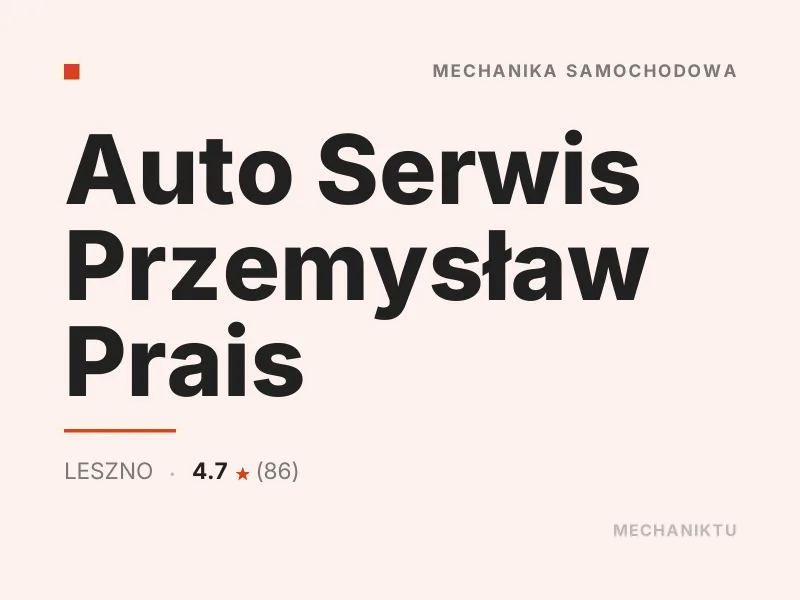 Auto Serwis Przemysław Prais Diagnostyka komputerowa OBD Leszno