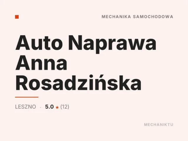 Auto Naprawa Anna Rosadzińska