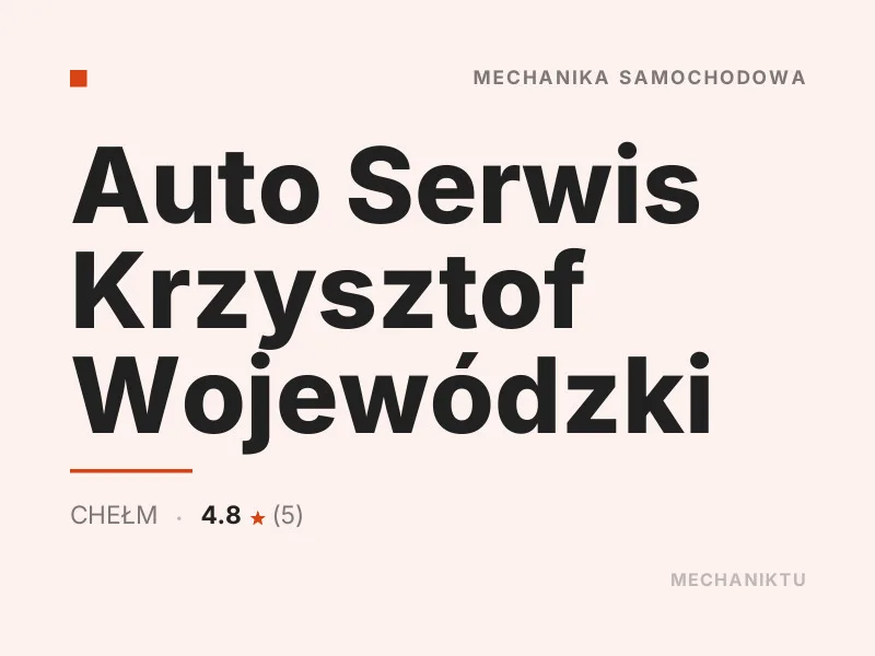 Auto Serwis Krzysztof Wojewódzki Diagnostyka komputerowa OBD Chełm