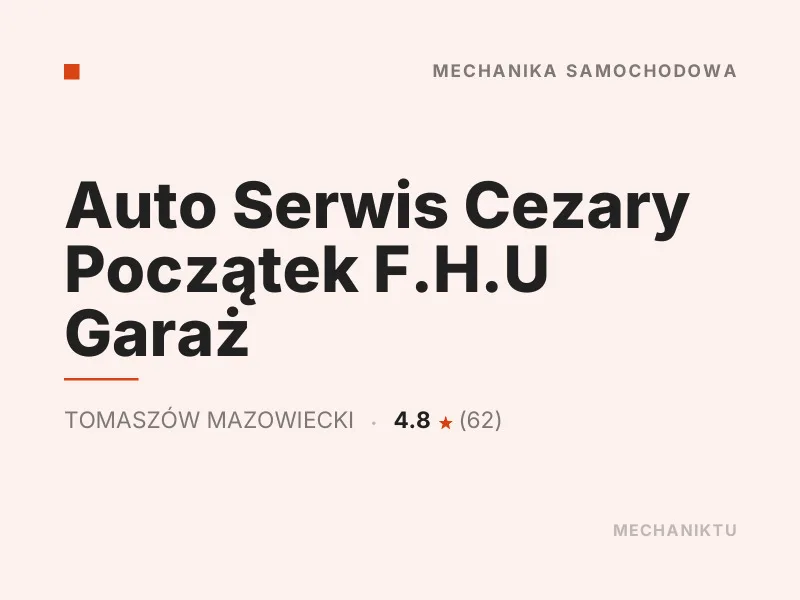 Auto Serwis Cezary Początek F.H.U Garaż Diagnostyka komputerowa OBD Tomaszów Mazowiecki