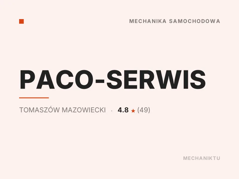 PACO-SERWIS diagnostyka komputerowa OBD Tomaszów Mazowiecki