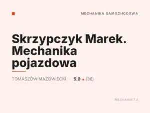 Skrzypczyk Marek. Mechanika pojazdowa