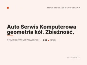 Auto Serwis Komputerowa geometria kół. Zbieżność.