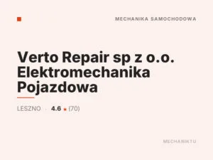 Verto Repair sp z o.o. Elektromechanika Pojazdowa