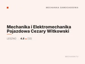 Mechanika i Elektromechanika Pojazdowa Cezary Witkowski