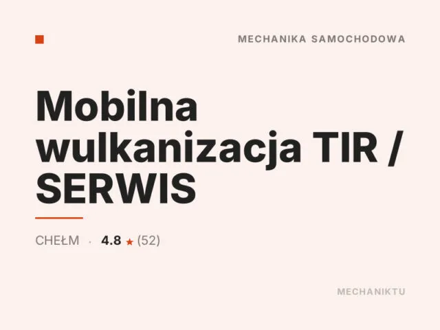 Mobilna wulkanizacja TIR / SERWIS