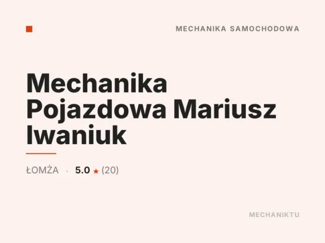 Mechanika Pojazdowa Mariusz Iwaniuk