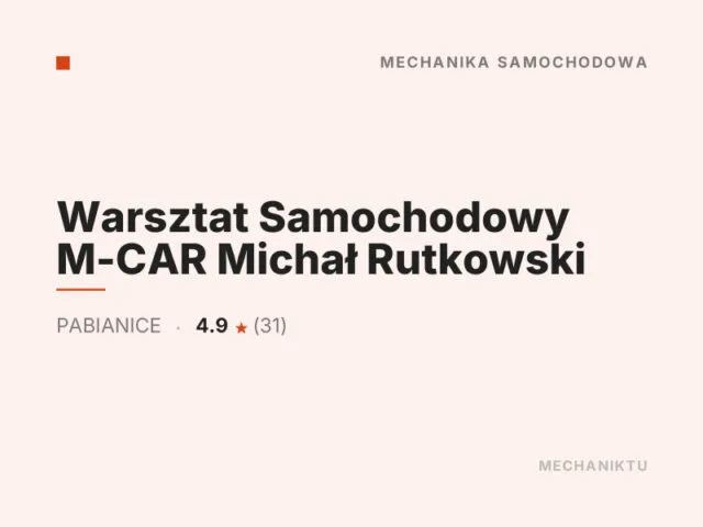 Warsztat Samochodowy M-CAR Michał Rutkowski