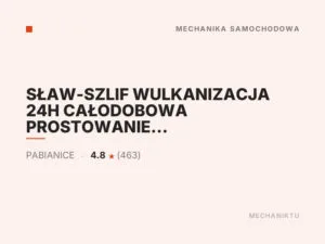 SŁAW-SZLIF WULKANIZACJA 24H CAŁODOBOWA PROSTOWANIE FELG SERWIS KLIMATYZACJI AKUMULATORY 24H Wulkanizacja motocyklowa