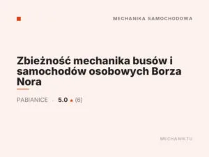 Zbieżność mechanika busów i samochodów osobowych Borza Nora