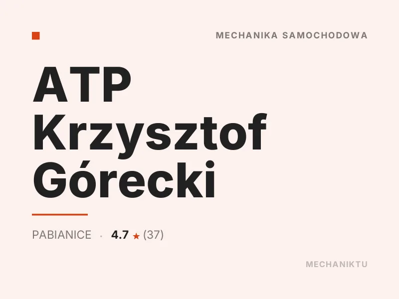 ATP Krzysztof Górecki diagnostyka komputerowa OBD Pabianice