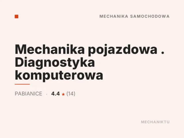 Mechanika pojazdowa . Diagnostyka komputerowa