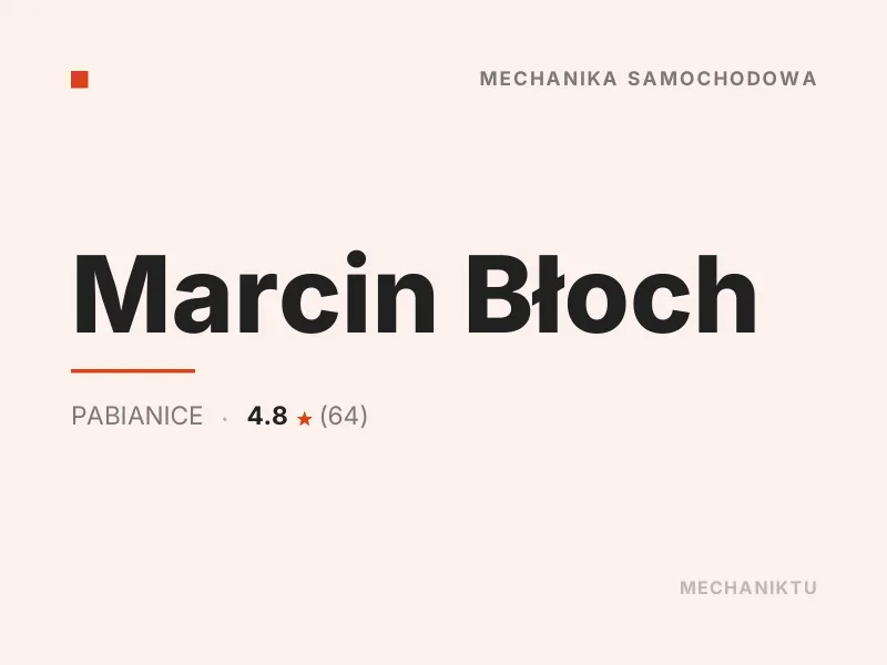Marcin Błoch Diagnostyka komputerowa OBD Pabianice