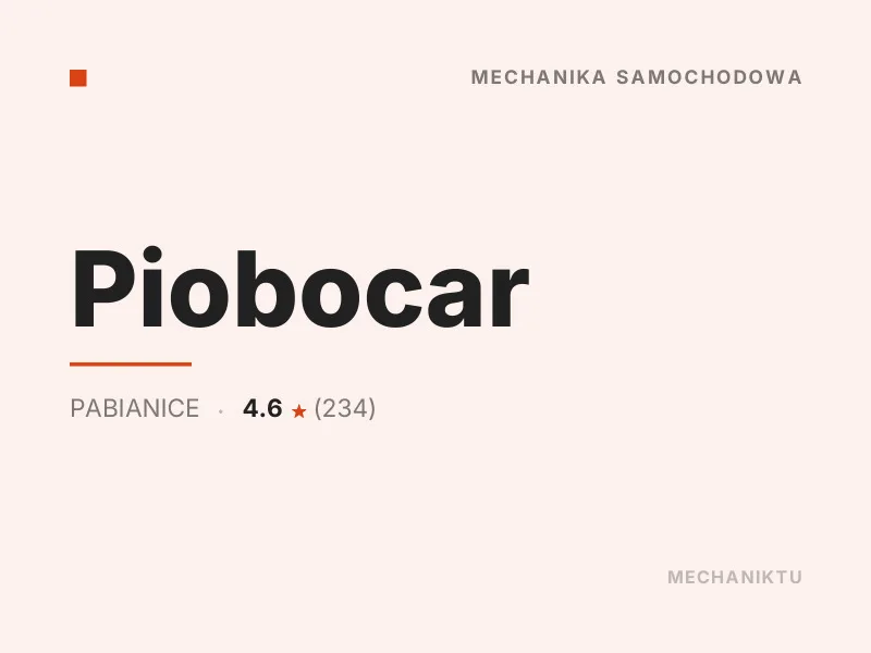 Piobocar Diagnostyka komputerowa silnika Pabianice