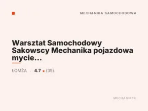 Warsztat Samochodowy Sakowscy Mechanika pojazdowa mycie filtrów DPF FAP i katalizatorów auto holowanie serwis klimatyzacji