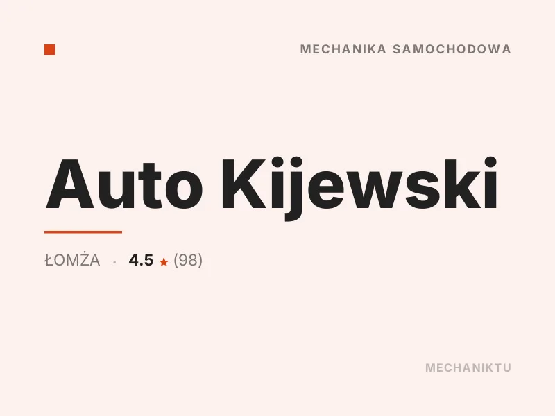 Auto Kijewski Diagnostyka komputerowa OBD Łomża