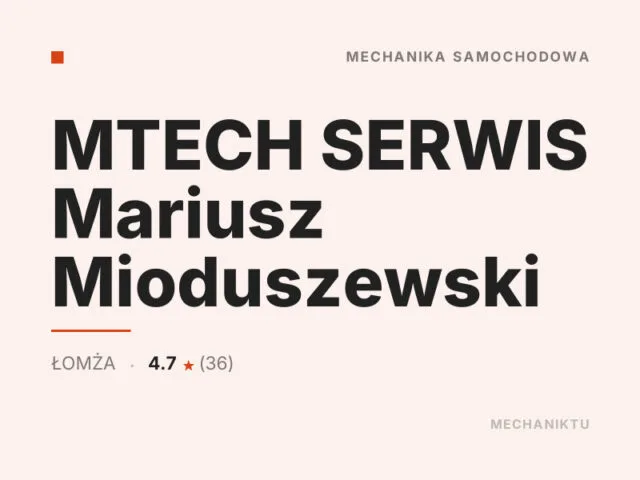 MTECH SERWIS Mariusz Mioduszewski