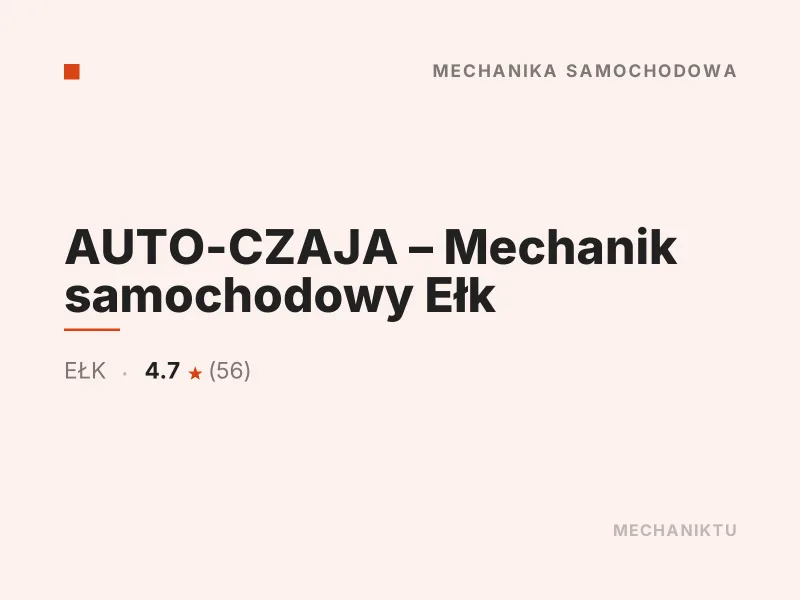 AUTO-CZAJA Mechanik samochodowy Diagnostyka komputerowa OBD Ełk