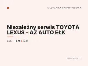 Niezależny serwis TOYOTA LEXUS – AZ AUTO EŁK
