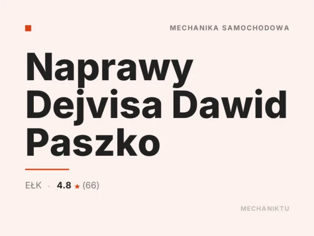 Naprawy Dejvisa Dawid Paszko