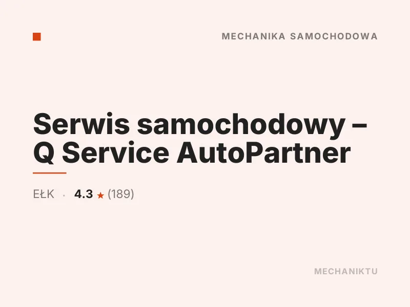 Serwis samochodowy Q Service AutoPartner diagnostyka komputerowa OBD Ełk