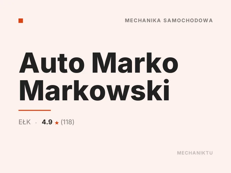Auto Marko Markowski Diagnostyka komputerowa OBD Ełk