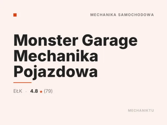 Monster Garage Mechanika Pojazdowa