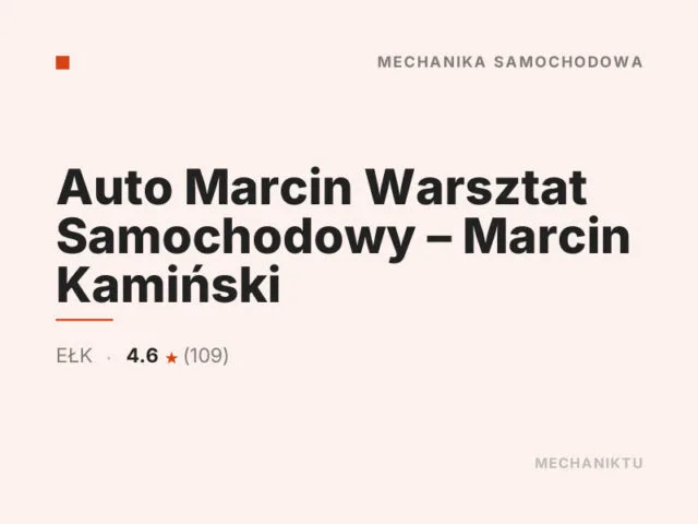 Auto Marcin Warsztat Samochodowy – Marcin Kamiński