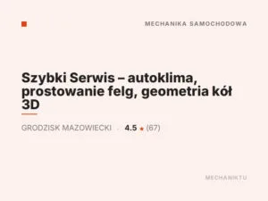 Szybki Serwis – autoklima, prostowanie felg, geometria kół 3D