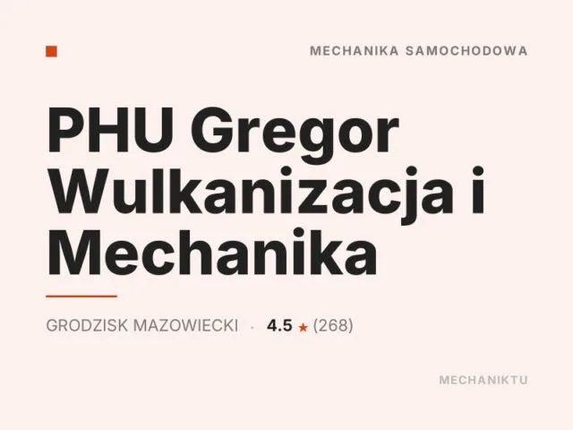 PHU Gregor Wulkanizacja i Mechanika