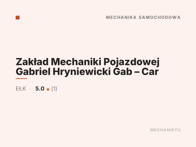 Zakład Mechaniki Pojazdowej Gabriel Hryniewicki Gab – Car