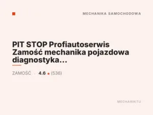PIT STOP Profiautoserwis Zamość mechanika pojazdowa diagnostyka klimatyzacja instalacje lpg pomoc drogowa