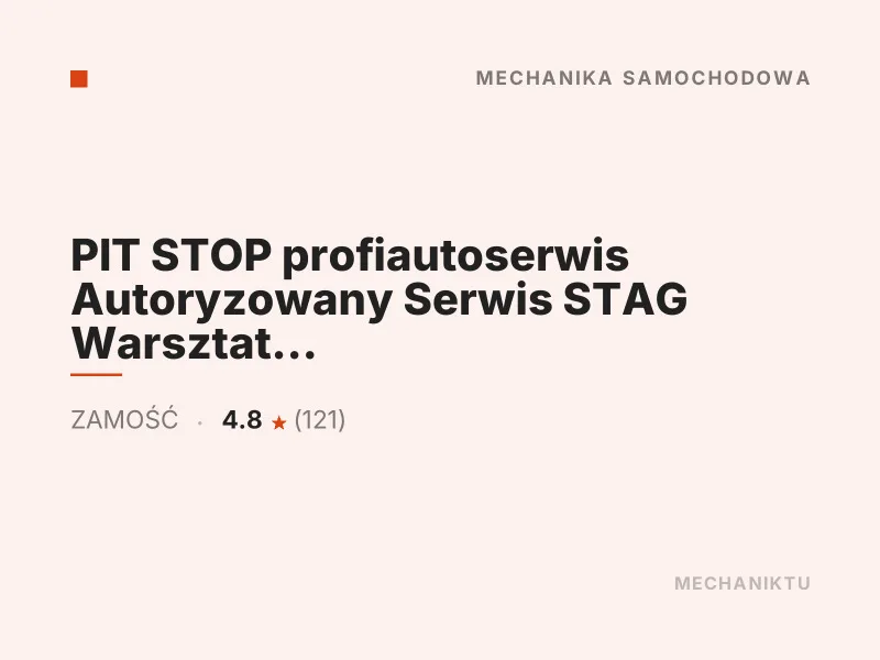 PIT STOP profiautoserwis Autoryzowany Serwis STAG Zamość diagnostyka komputerowa OBD