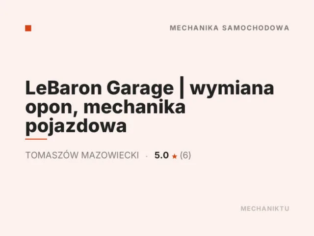 LeBaron Garage | wymiana opon, mechanika pojazdowa
