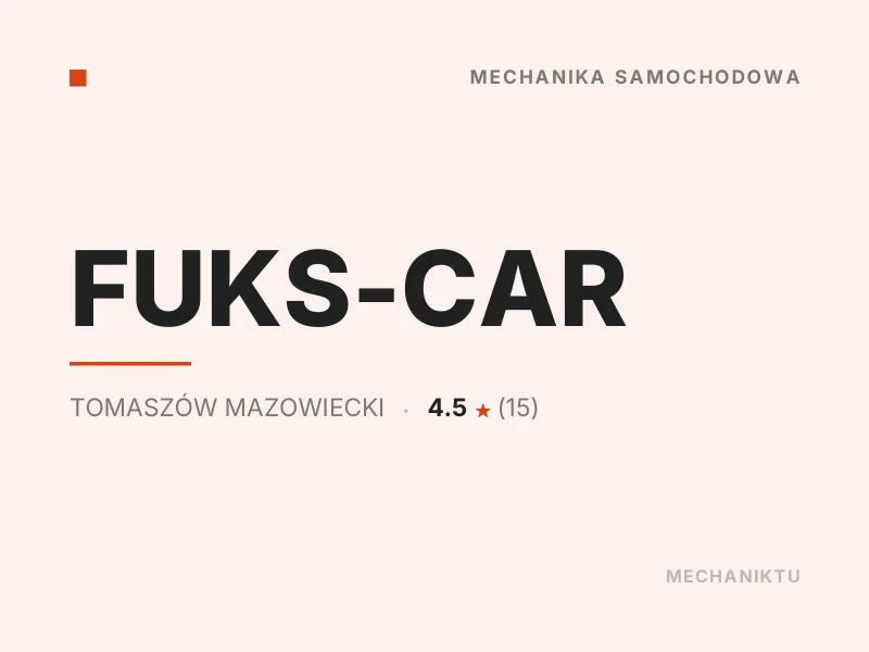 FUKS-CAR Diagnostyka komputerowa OBD Tomaszów Mazowiecki