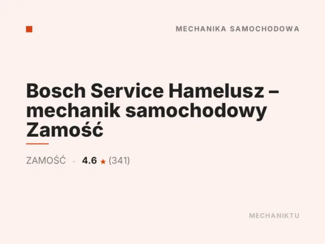 Bosch Service Hamelusz – mechanik samochodowy Zamość