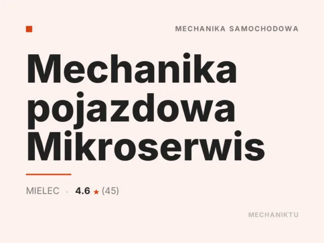 Mechanika pojazdowa Mikroserwis