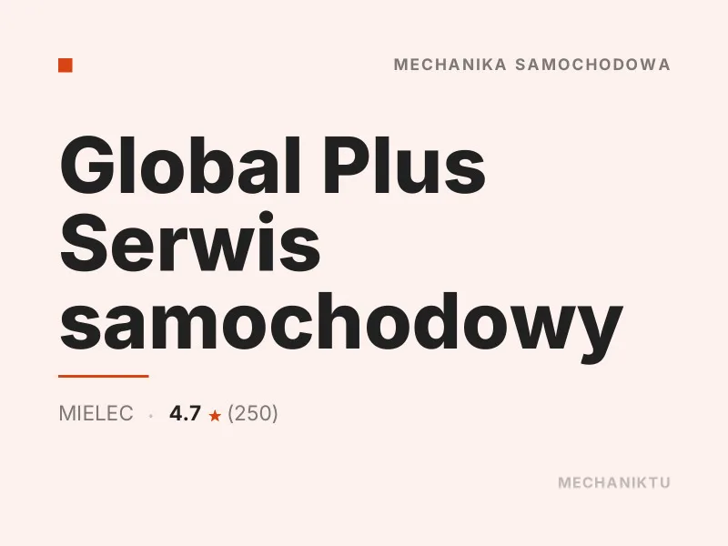 Global Plus Serwis samochodowy Diagnostyka komputerowa OBD Mielec