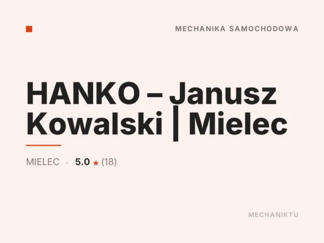 HANKO – Janusz Kowalski | Mielec