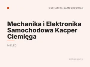 Mechanika i Elektronika Samochodowa Kacper Ciemięga