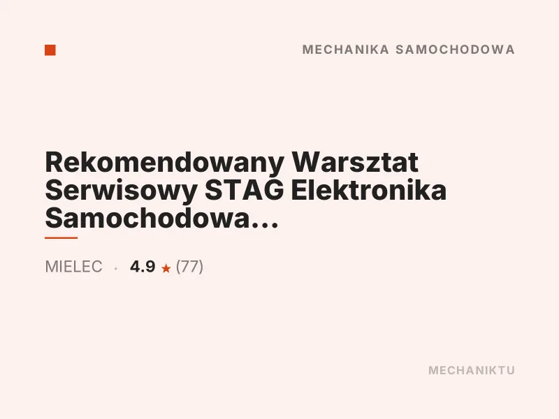 Rekomendowany Warsztat Serwisowy STAG Elektronika Samochodowa Rafał Małek chip tuning Mielec