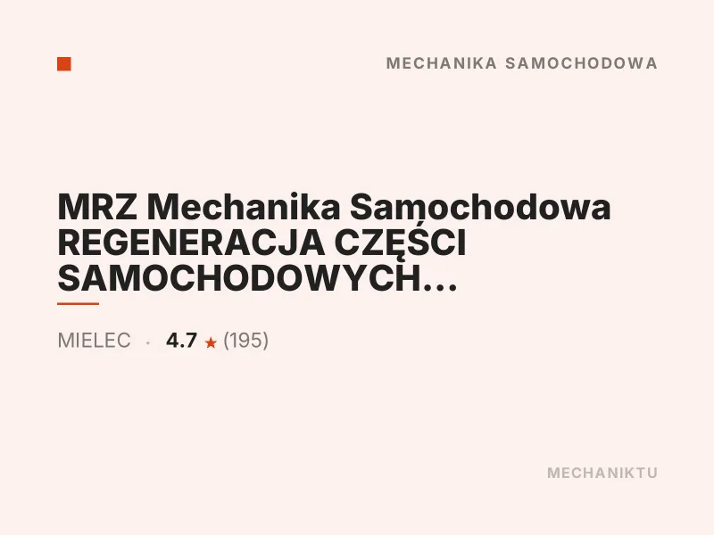 MRZ Mechanika Samochodowa serwis układu hamulcowego Mielec