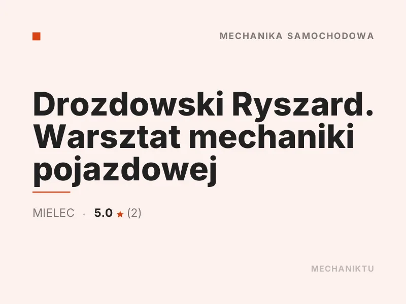 Drozdowski Ryszard mechanika samochodowa Mielec