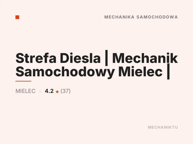Strefa Diesla Mechanik Samochodowy Mielec Chip tuning i modyfikacje osiągów