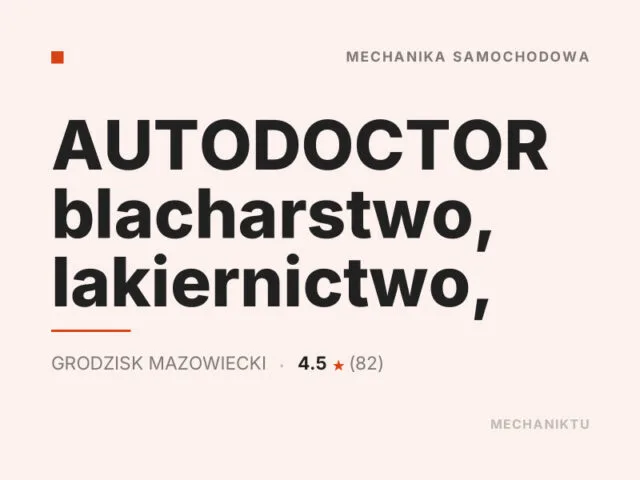AUTODOCTOR blacharstwo, lakiernictwo,