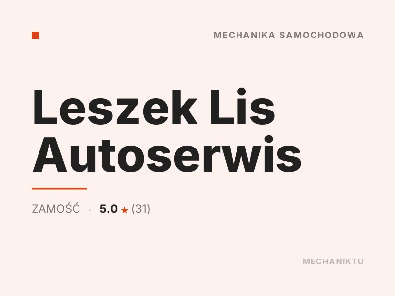 Leszek Lis Autoserwis Diagnostyka komputerowa OBD Zamość
