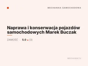 Naprawa i konserwacja pojazdów samochodowych Marek Buczak
