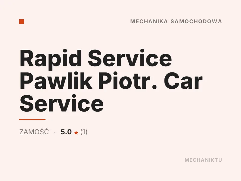 Rapid Service Pawlik Piotr Diagnostyka komputerowa OBD Zamość
