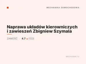 Naprawa układów kierowniczych i zawieszeń Zbigniew Szymala